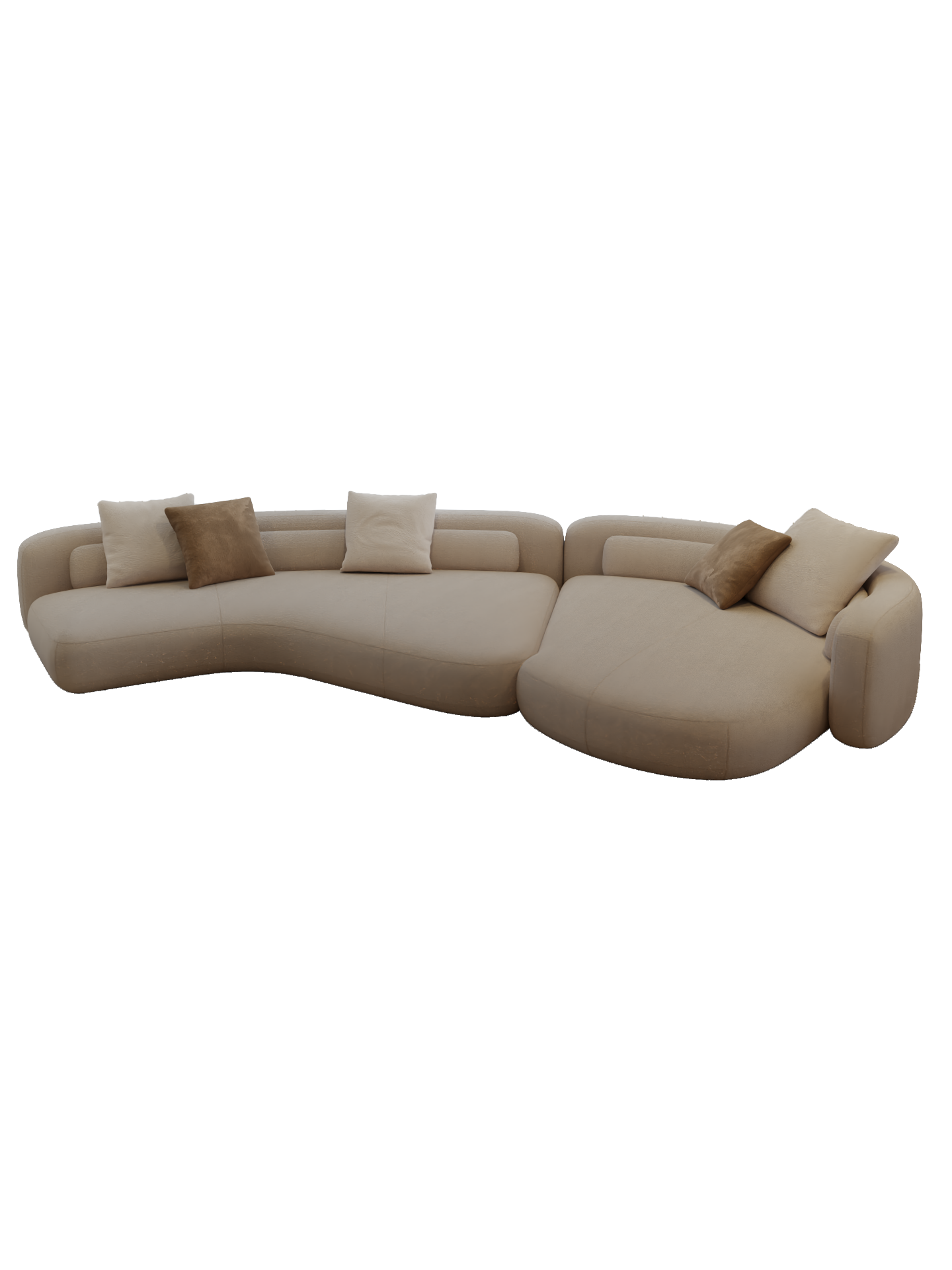 ELUXFI CASA Bassel Fabric Sofa - 2026 Italian Minimalist Design - Arc Shaped for Villa/Flat