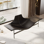 ELUXFI CASA Modern Saddle Leather Lounge Chair - Nordic Luxury Design with Armrest
