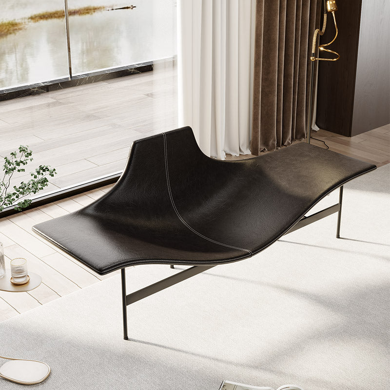 ELUXFI CASA Modern Saddle Leather Lounge Chair - Nordic Luxury Design with Armrest