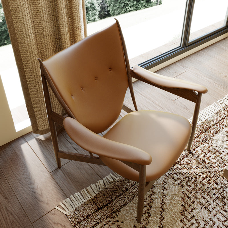 ELUXFI CASA Vintage Chief Chair - American Black Walnut Wood with Genuine Leather
