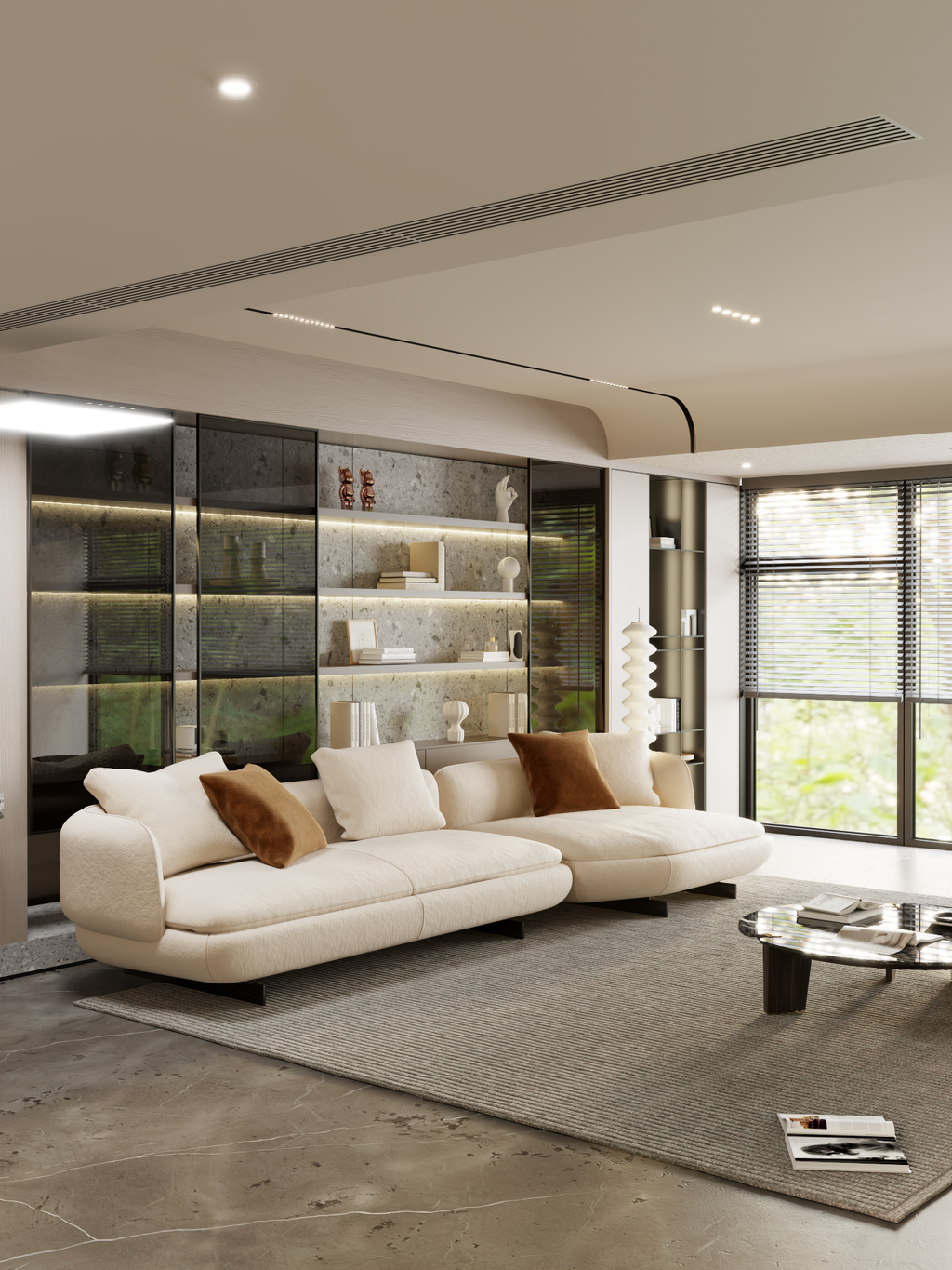 ELUXFI CASA Vivian Fabric Sofa - 2026 Italian Minimalist L-Shape Sectional - Premium Teddy Velvet