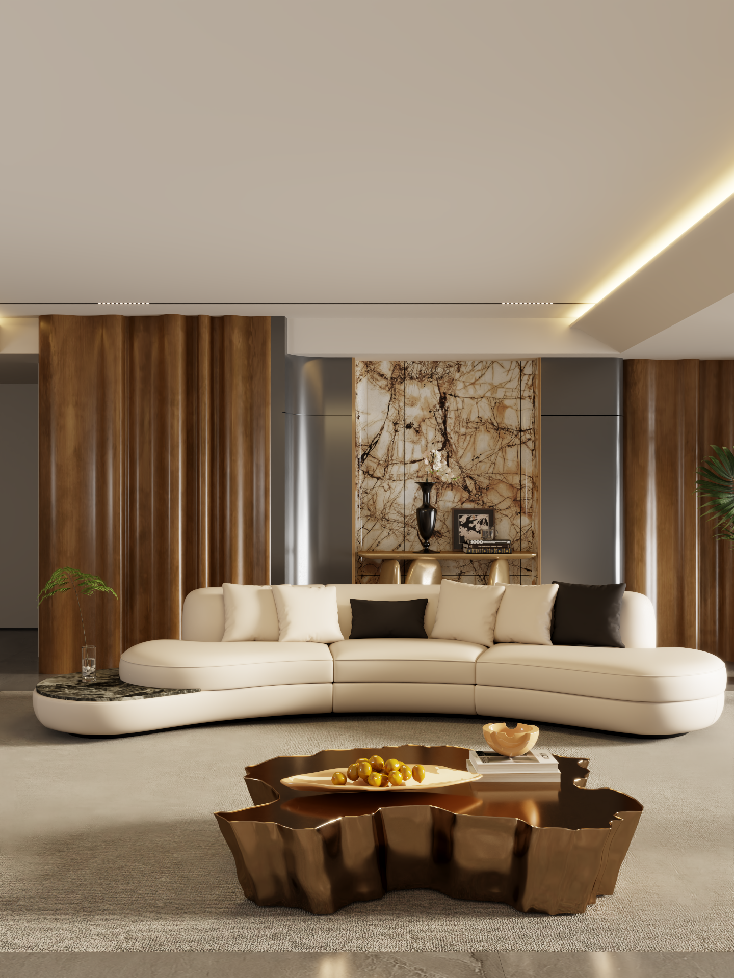 ELUXFI CASA Italian Modern Curved Leather Sofa - 2026 New Design Top-Grain Leather for Luxury Living Room