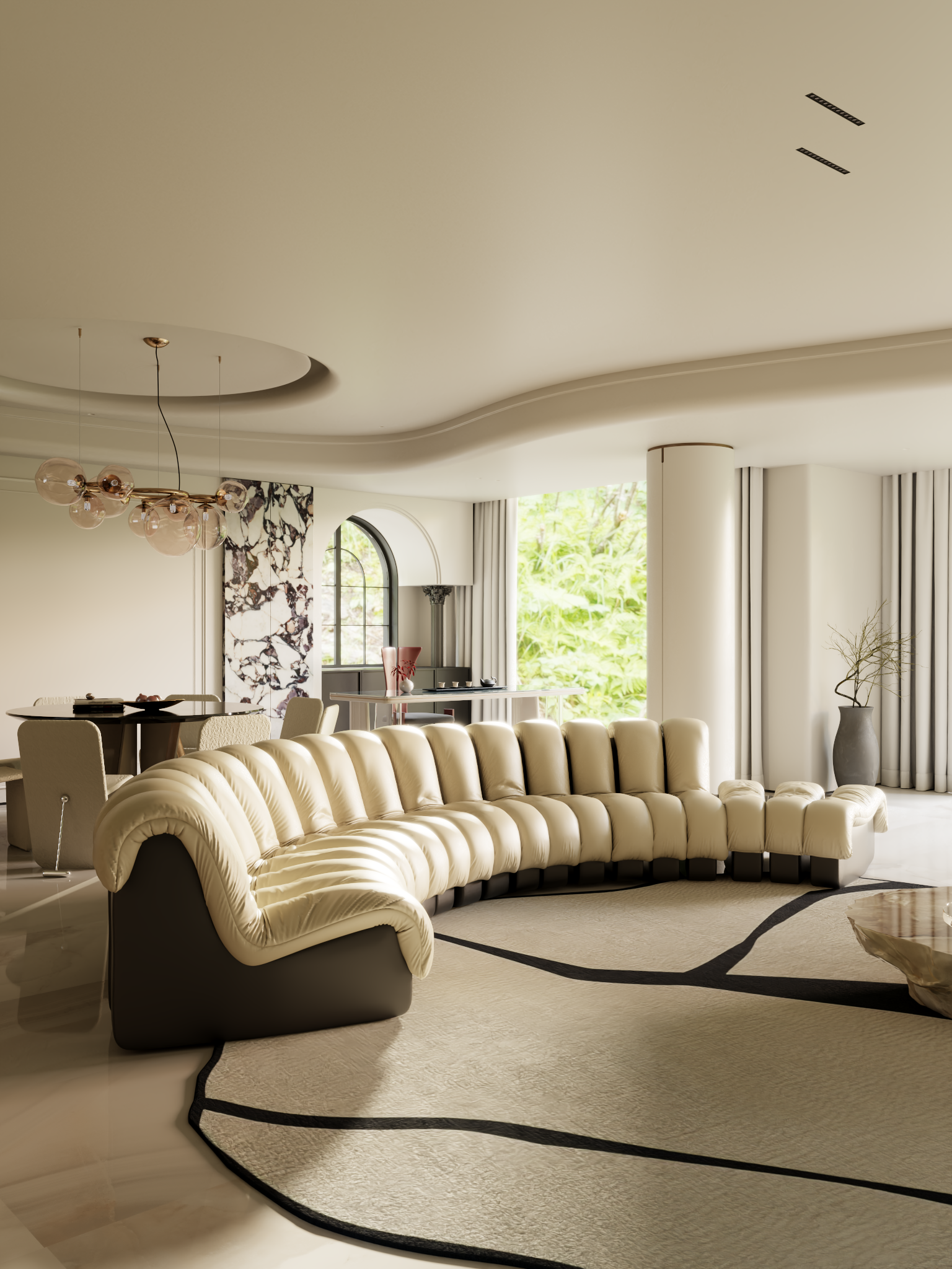 ELUXFI CASA Snake Sofa - Swiss High-End Curved Design