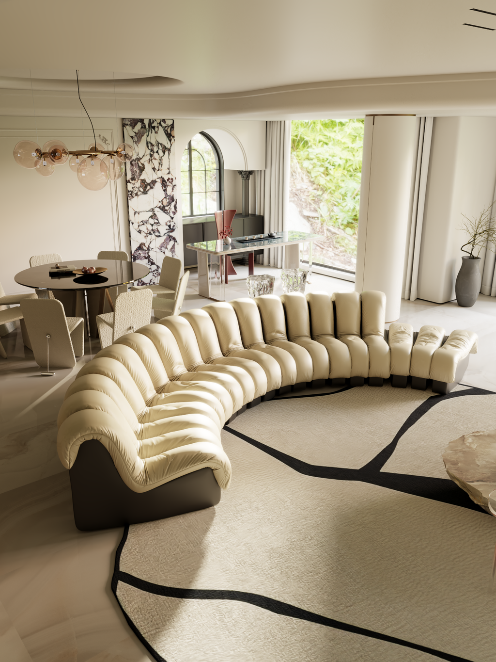 ELUXFI CASA Snake Sofa - Swiss High-End Curved Design