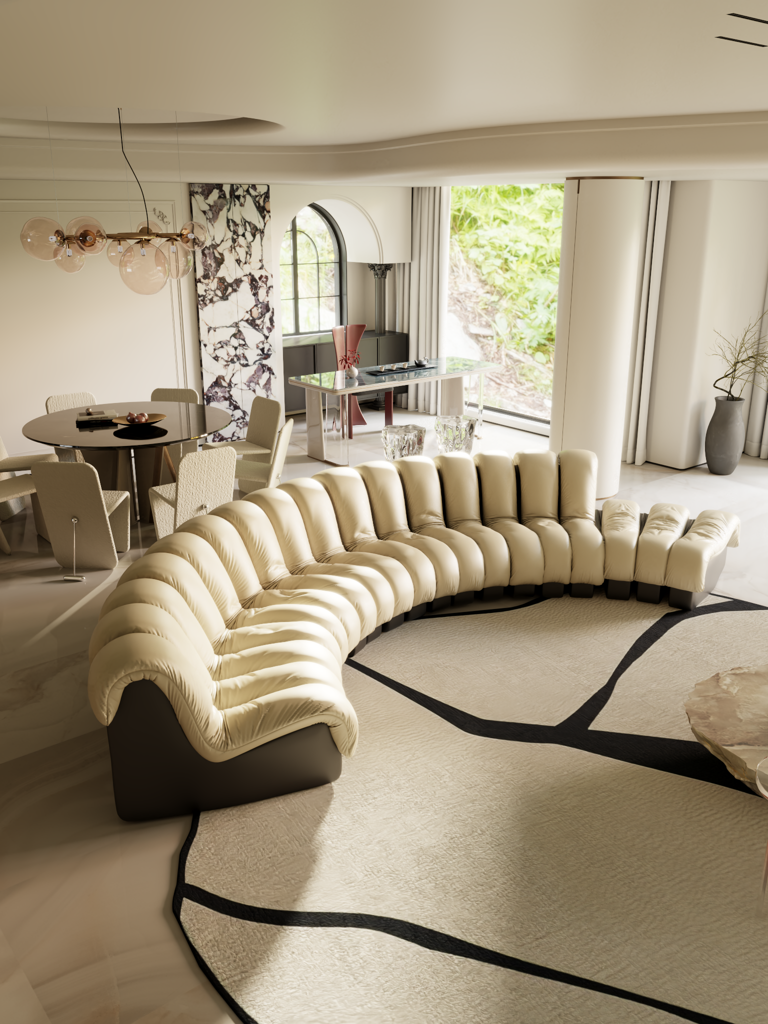 ELUXFI CASA Snake Sofa - Swiss High-End Curved Design