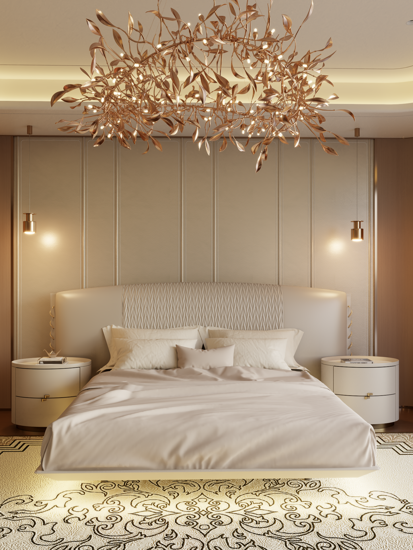 ELUXFI CASA Italian Modern Floating Leather Bed - Queen/King Size Platform Bed with Ambient Lighting