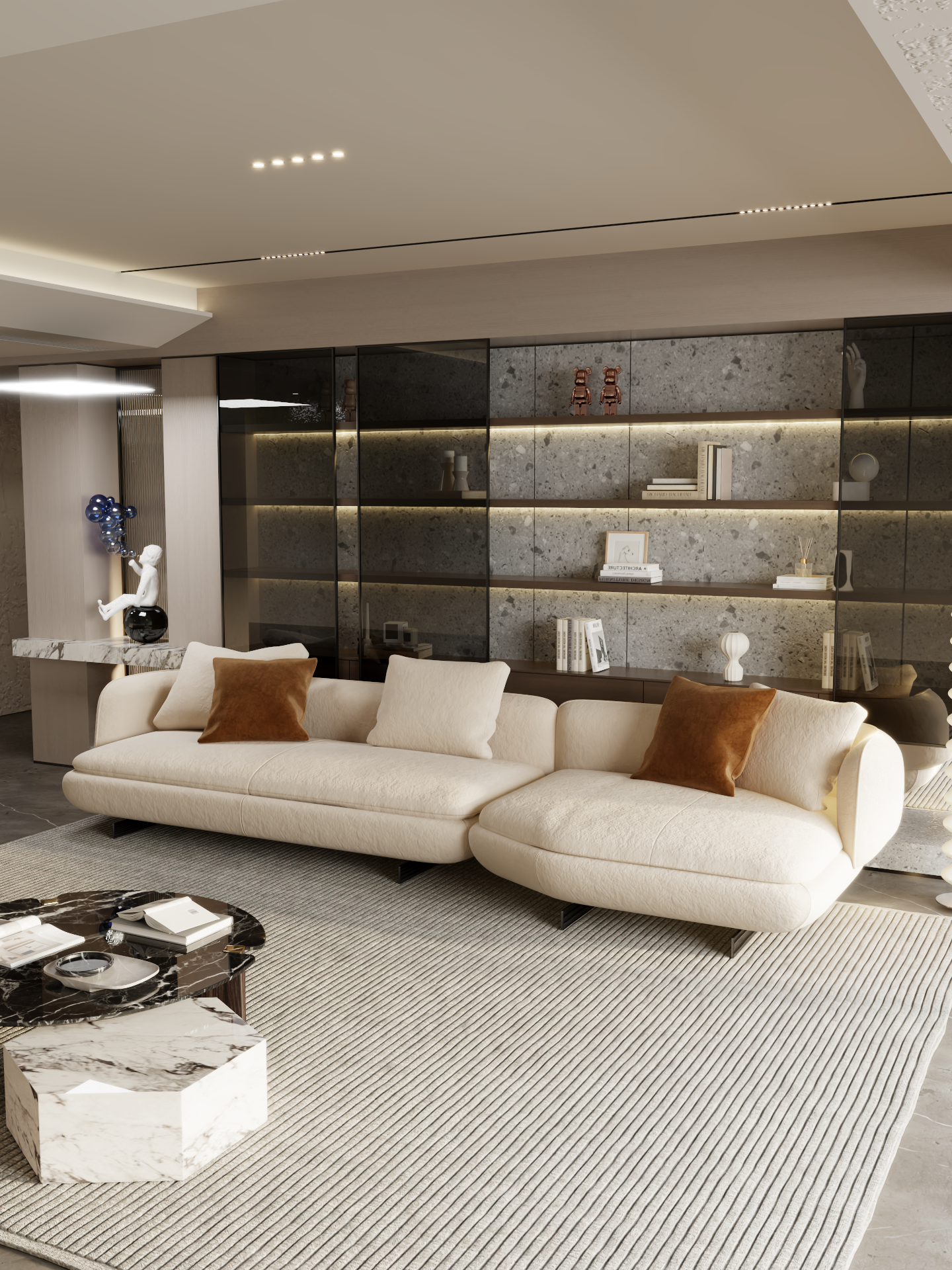 ELUXFI CASA Vivian Fabric Sofa - 2026 Italian Minimalist L-Shape Sectional - Premium Teddy Velvet