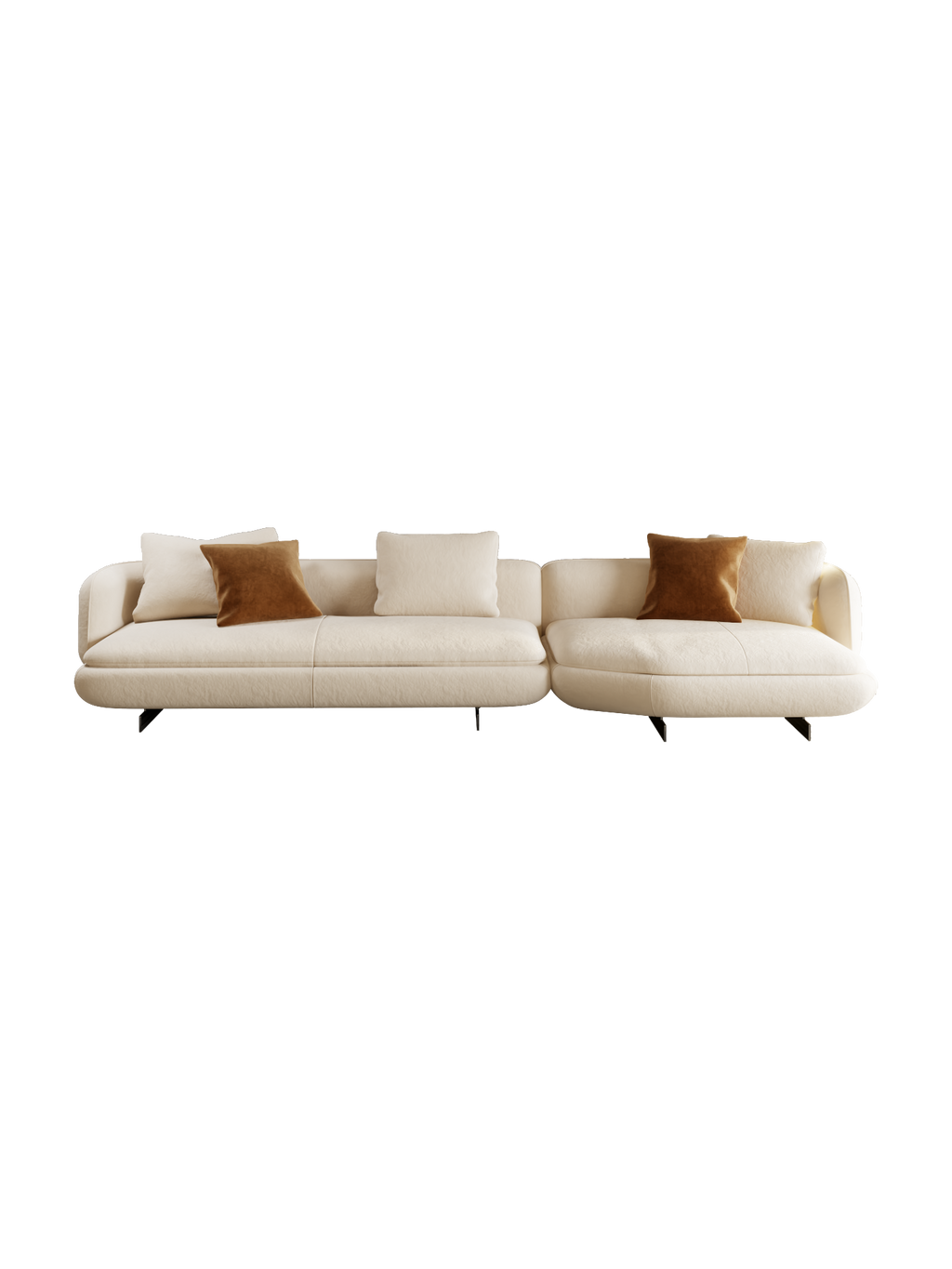 ELUXFI CASA Vivian Fabric Sofa - 2026 Italian Minimalist L-Shape Sectional - Premium Teddy Velvet