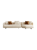 ELUXFI CASA Vivian Fabric Sofa - 2026 Italian Minimalist L-Shape Sectional - Premium Teddy Velvet