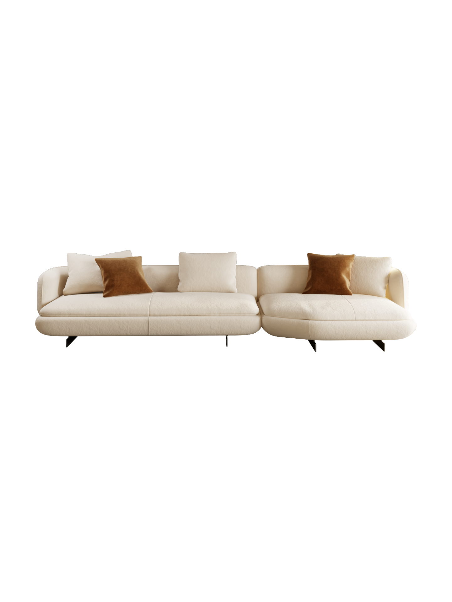 ELUXFI CASA Vivian Fabric Sofa - 2026 Italian Minimalist L-Shape Sectional - Premium Teddy Velvet