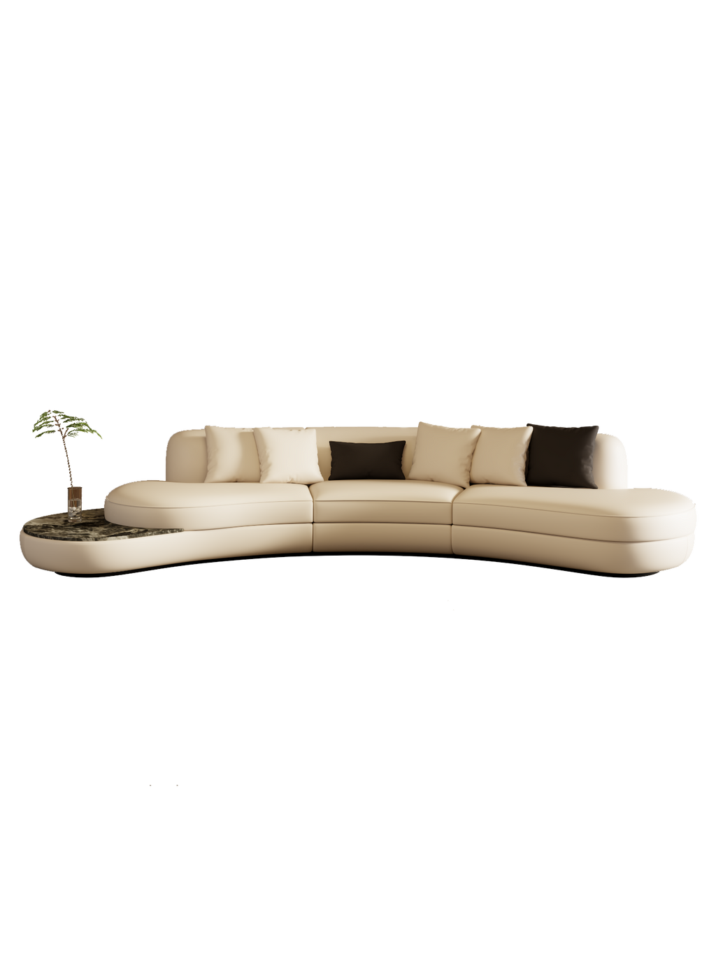 ELUXFI CASA Italian Modern Curved Leather Sofa - 2026 New Design Top-Grain Leather for Luxury Living Room