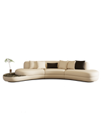 ELUXFI CASA Italian Modern Curved Leather Sofa - 2026 New Design Top-Grain Leather for Luxury Living Room