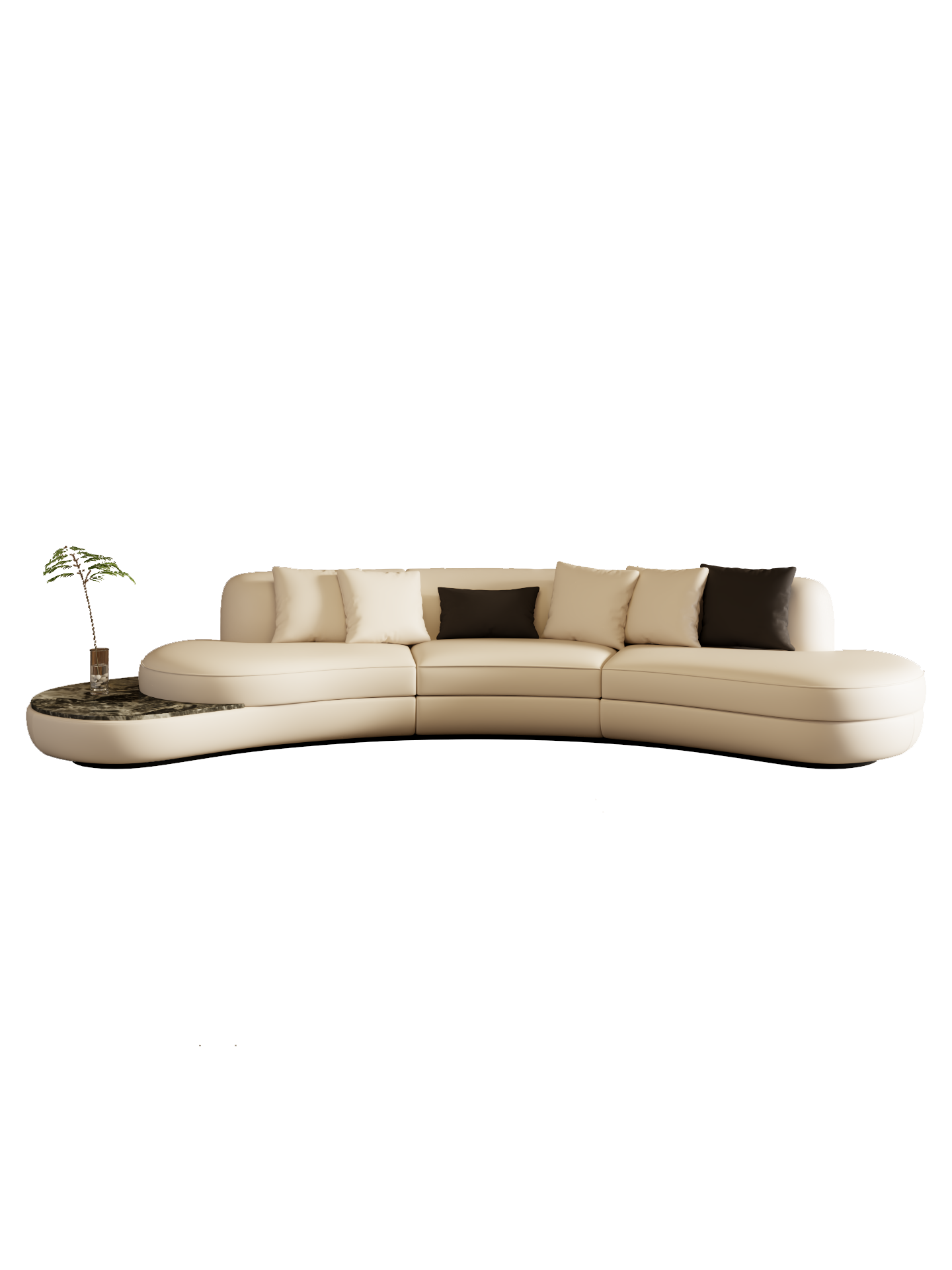 ELUXFI CASA Italian Modern Curved Leather Sofa - 2026 New Design Top-Grain Leather for Luxury Living Room
