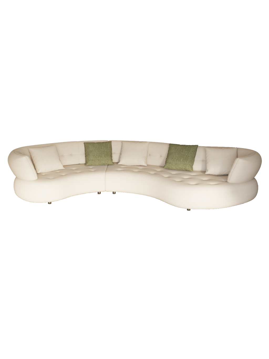 ELUXFI CASA French Arc Sofa - Italian Wabi-Sabi L-Shape Sectional - Premium Teddy Velvet