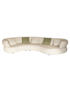ELUXFI CASA French Arc Sofa - Italian Wabi-Sabi L-Shape Sectional - Premium Teddy Velvet