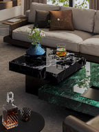 ELUXFI CASA Natural Green Marble Coffee Table - Italian Minimalist Luxury Floating Tea Table