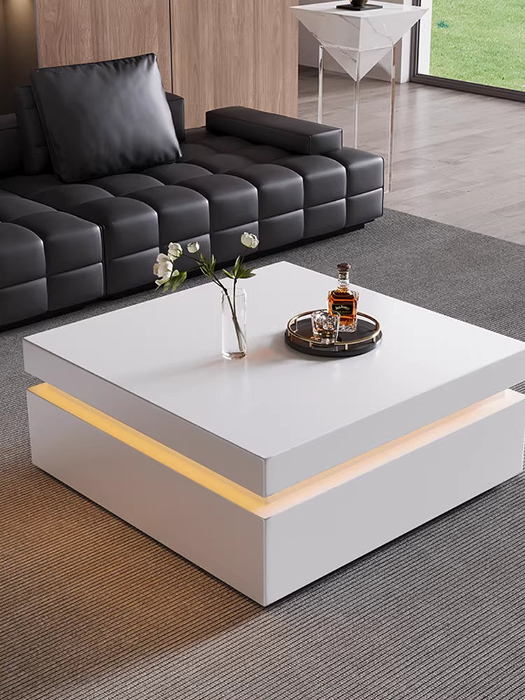 ELUXFI CASA Smart LED Coffee Table - Modern Italian Minimalist Design - Sintered Stone Slab