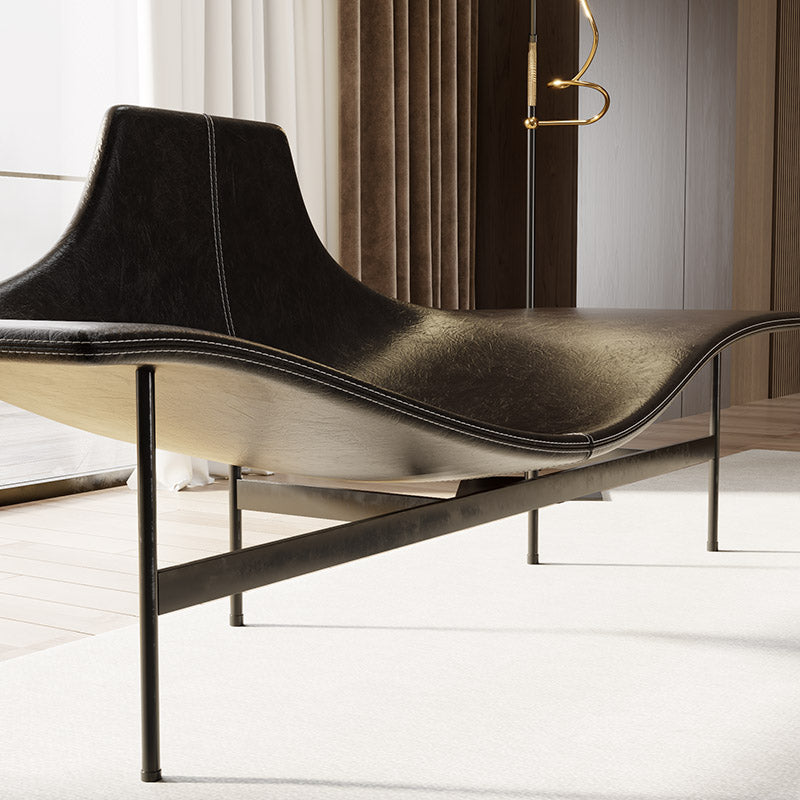 ELUXFI CASA Modern Saddle Leather Lounge Chair - Nordic Luxury Design with Armrest
