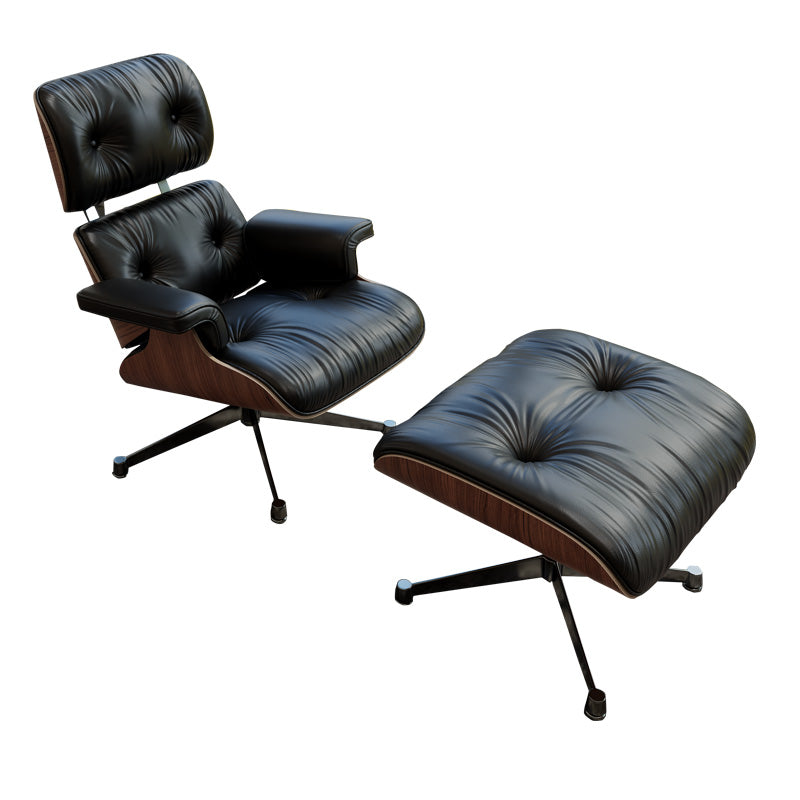 ELUXFI CASA Eames Style Modern Leather Lounge Chair - Italian Minimalist Design for Living Room/Office