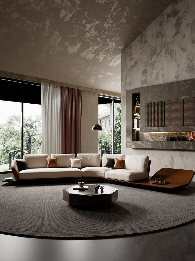 ELUXFI CASA Reflex Ferrari Style Sofa - Italian Modern Curved Corner Sectional for Luxury Villa