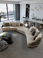 ELUXFI CASA Lawson Modern Circular Sofa - Italian Luxury Round Corner Sectional for Large Living Room