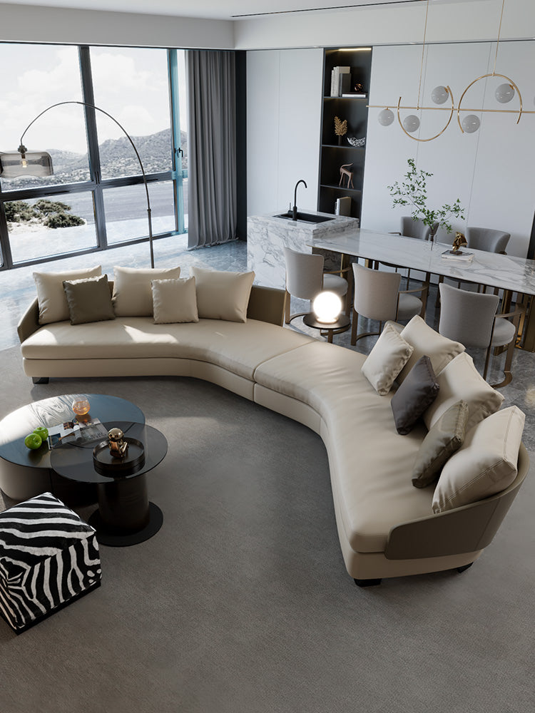 ELUXFI CASA Lawson Modern Circular Sofa - Italian Luxury Round Corner Sectional for Large Living Room