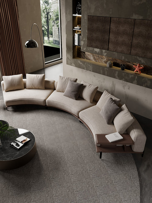 ELUXFI CASA Brera Modern Arc Sofa - Italian Minimalist Semi-Circle Design for Luxury Living Room