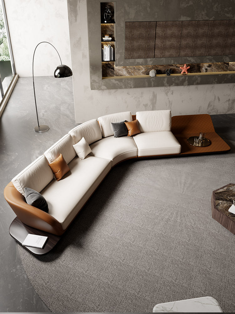 ELUXFI CASA Reflex Ferrari Style Sofa - Italian Modern Curved Corner Sectional for Luxury Villa
