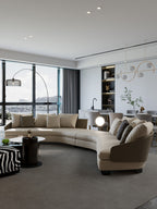 ELUXFI CASA Lawson Modern Circular Sofa - Italian Luxury Round Corner Sectional for Large Living Room