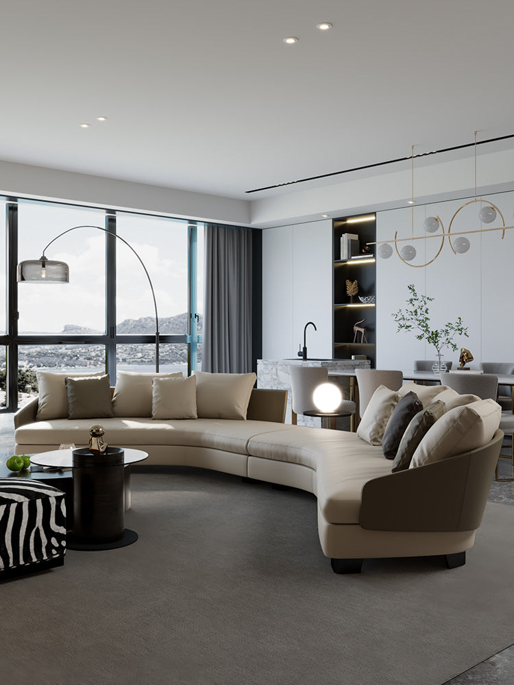 ELUXFI CASA Lawson Modern Circular Sofa - Italian Luxury Round Corner Sectional for Large Living Room