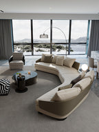 ELUXFI CASA Lawson Modern Circular Sofa - Italian Luxury Round Corner Sectional for Large Living Room