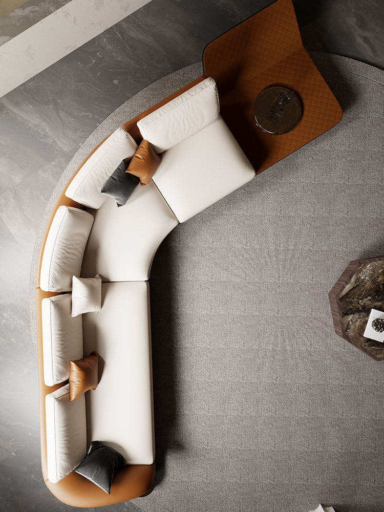ELUXFI CASA Reflex Ferrari Style Sofa - Italian Modern Curved Corner Sectional for Luxury Villa