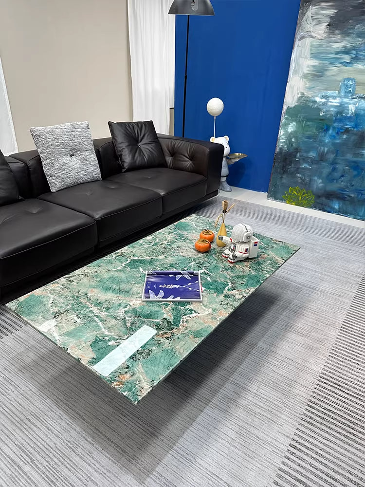 ELUXFI CASA Italian Minimalist Amazon Green Marble Coffee Table