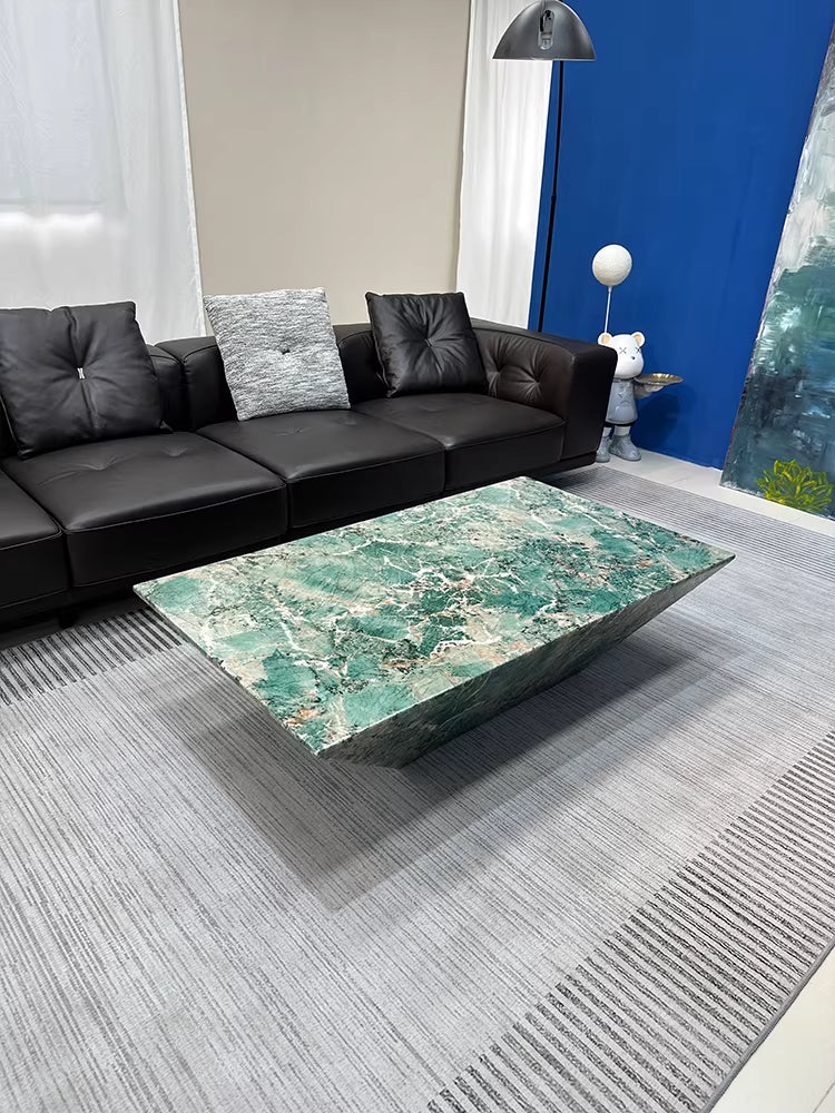 ELUXFI CASA Italian Minimalist Amazon Green Marble Coffee Table