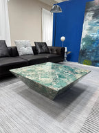 ELUXFI CASA Italian Minimalist Amazon Green Marble Coffee Table